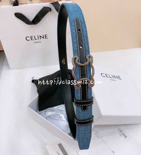 셀린느 25 한정판 2.5cm TRIOMPHE TAURILLON 소가죽 카프스킨 벨트 F917