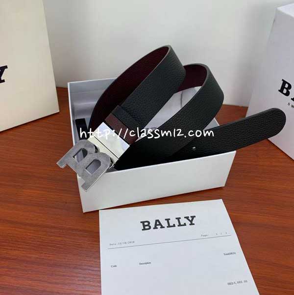 버버리 25 한정판 3.4cm Bally Stripe 소가죽 카프스킨 벨트 F920