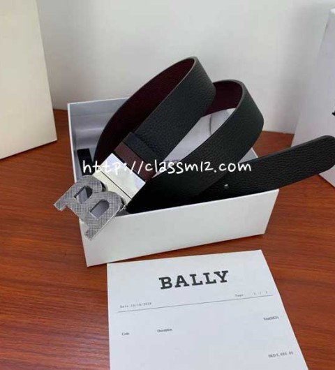 버버리 25 한정판 3.4cm Bally Stripe 소가죽 카프스킨 벨트 F920