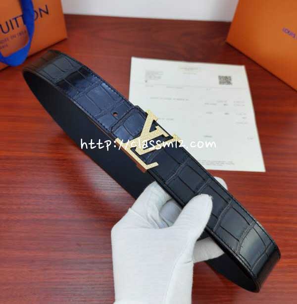 루이비통 25 한정판 4.0cm 소가죽 카프스킨 벨트 F926