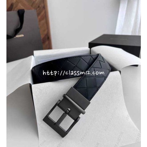 보테가베네타 25 한정판 3.5cm intreccio 소가죽 카프스킨 벨트 F936