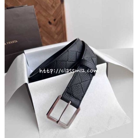 보테가베네타 25 한정판 3.5cm intreccio 소가죽 카프스킨 벨트 F937