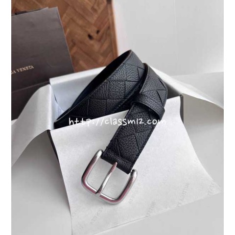 보테가베네타 25 한정판 3.5cm intreccio 소가죽 카프스킨 벨트 F938