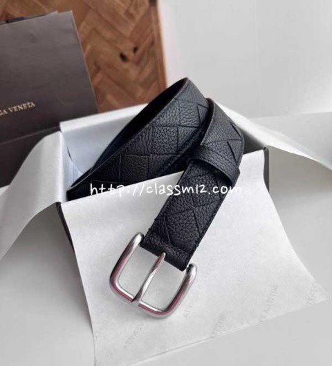 보테가베네타 25 한정판 3.5cm intreccio 소가죽 카프스킨 벨트 F938