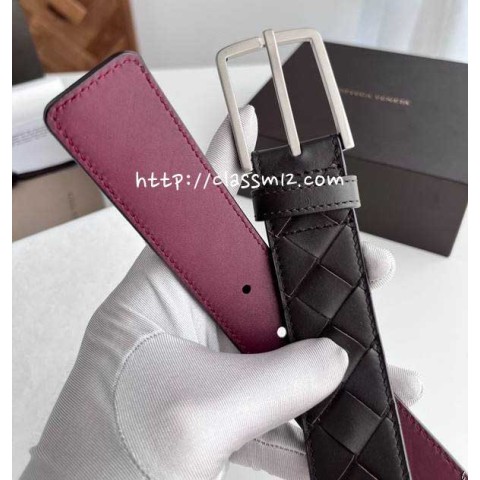 보테가베네타 25 한정판 3.5cm intreccio 소가죽 카프스킨 벨트 F940