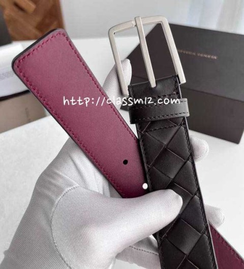 보테가베네타 25 한정판 3.5cm intreccio 소가죽 카프스킨 벨트 F940