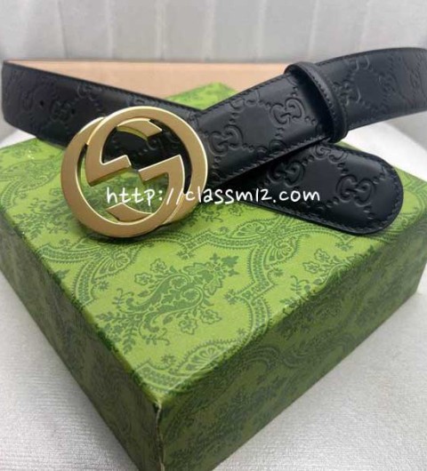 구찌 25 한정판 4.0cm 소가죽 카프스킨 벨트 F952