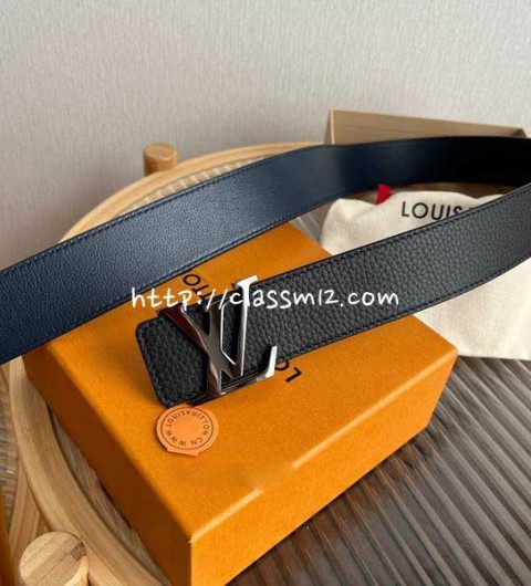 루이비통 25 한정판 4.0cm 소가죽 카프스킨 벨트 F956