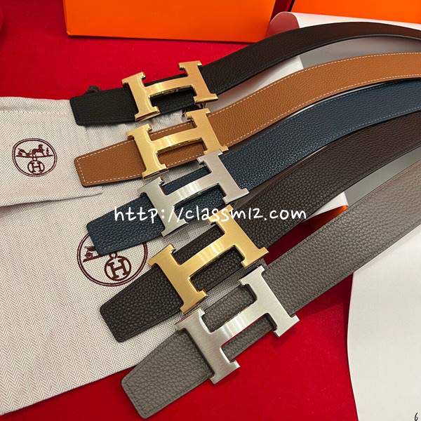 에르메스 25 한정판 3.8cm 양면 소가죽 카프스킨 벨트 F957