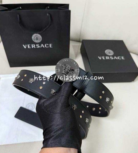 베르사체 25 한정판 4.0cm Medusa 벨트 F975
