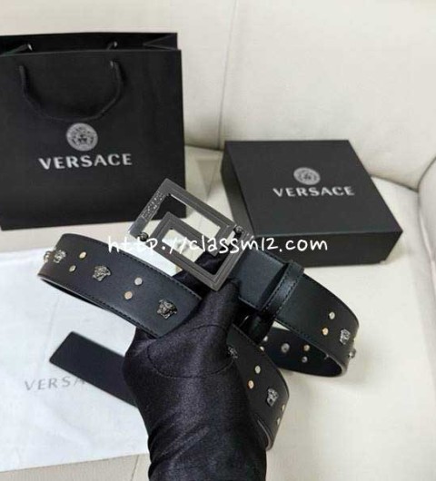 베르사체 25 한정판 4.0cm Medusa 벨트 F976
