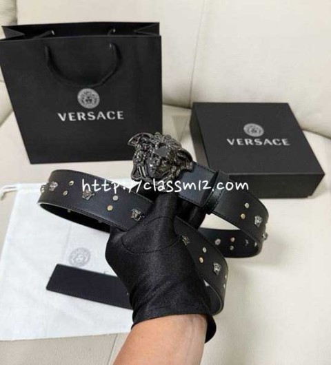 베르사체 25 한정판 4.0cm Medusa 벨트 F978