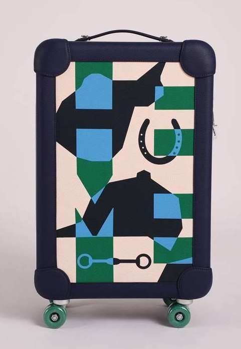에르메스 25 한정판 R.M.S Cabin Suitcase 레터링 블루 컬러 기내용 캐리어 여행가방  323
