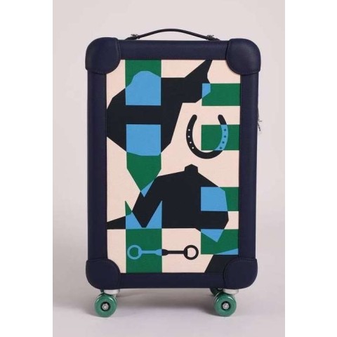 에르메스 25 한정판 R.M.S Cabin Suitcase 레터링 블루 컬러 기내용 캐리어 여행가방  323
