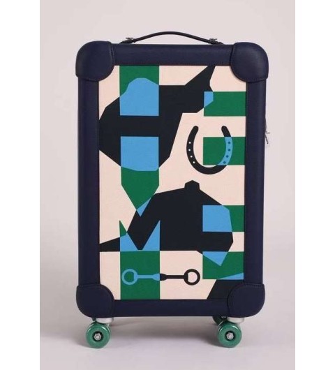 에르메스 25 한정판 R.M.S Cabin Suitcase 레터링 블루 컬러 기내용 캐리어 여행가방  323