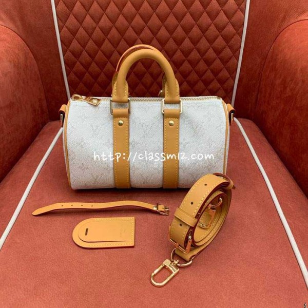 [정품직조원단] 루이비통 25 한정판 keepall 25 M15076 소가죽 카프스킨 크로스백 가방 C5078