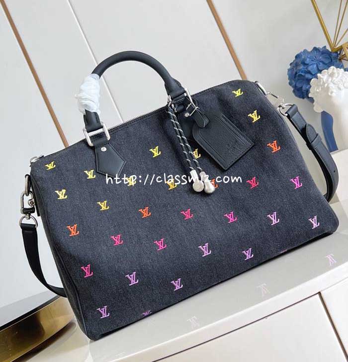 루이비통 25 한정판 M14136 Speedy 40 Bandoulière 크로스백 가방 C5120