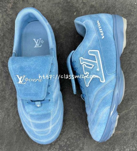 루이비통 25 한정판 FOOTPRINT SOCCER 남여공용 소가죽 카프스킨 운동화 B4369