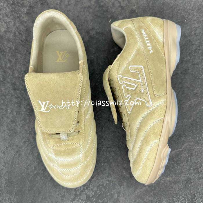 루이비통 25 한정판 FOOTPRINT SOCCER 남여공용 소가죽 카프스킨 운동화 B4389