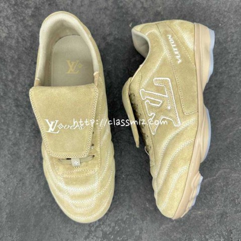 루이비통 25 한정판 FOOTPRINT SOCCER 남여공용 소가죽 카프스킨 운동화 B4389