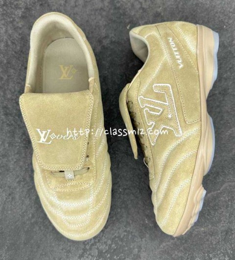 루이비통 25 한정판 FOOTPRINT SOCCER 남여공용 소가죽 카프스킨 운동화 B4389