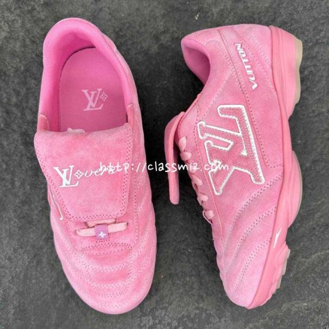 루이비통 25 한정판 FOOTPRINT SOCCER 남여공용 소가죽 카프스킨 운동화 B4390