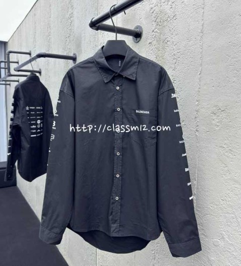 발렌시아가 25 한정판 남여공용 긴팔 셔츠 A12049