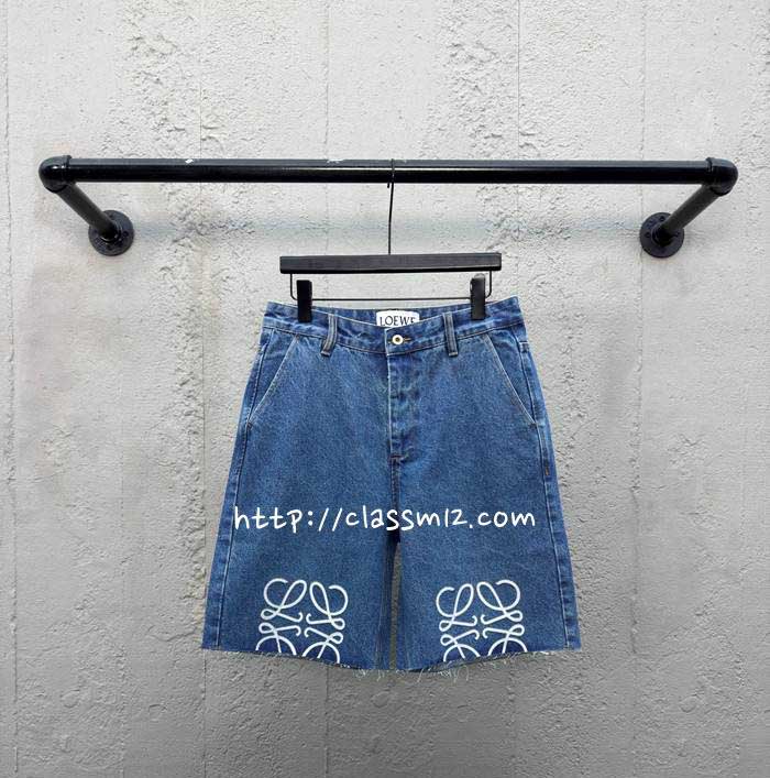 로에베 25 한정판 남여공용 청바지 반바지 A12083