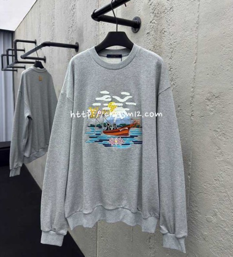 루이비통 25 한정판 Nigo 남여공용 긴팔 맨투맨 A12117