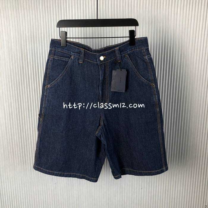 프라다 25 한정판 남여공용 청바지 반바지 A12194