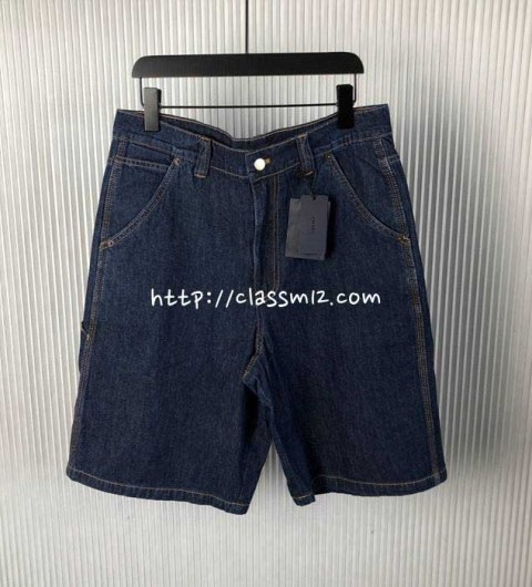 프라다 25 한정판 남여공용 청바지 반바지 A12194