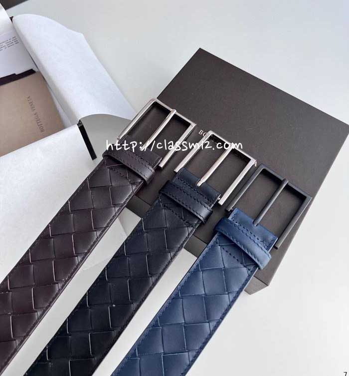 보테가베네타 25 한정판 4.0cm intreccio 소가죽 카프스킨 벨트 F986