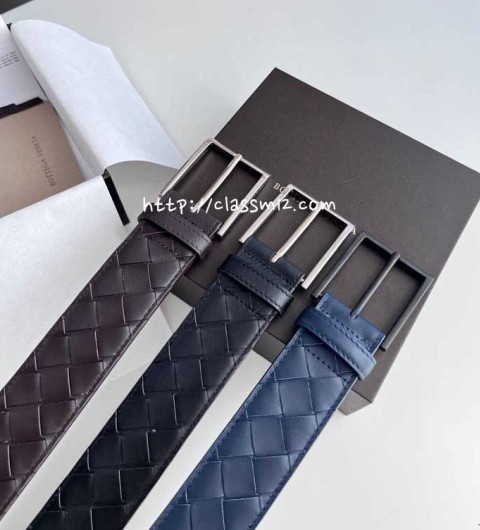 보테가베네타 25 한정판 4.0cm intreccio 소가죽 카프스킨 벨트 F986