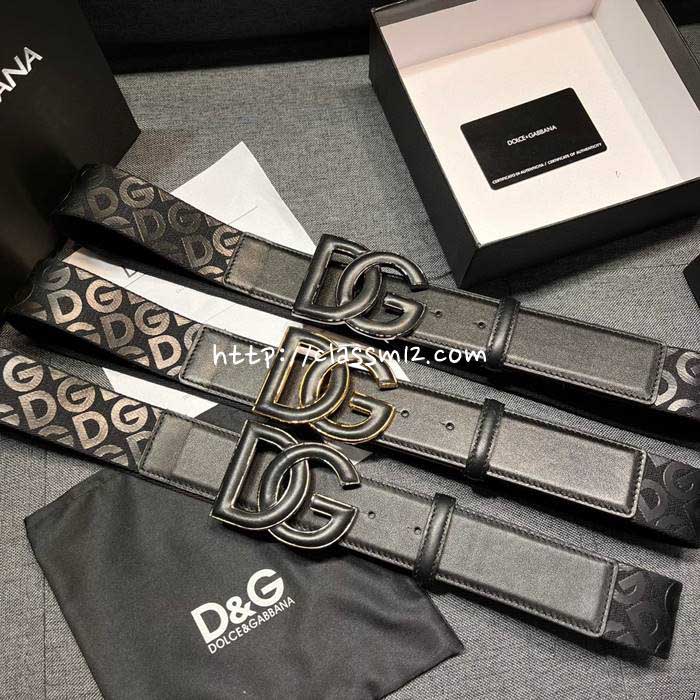 돌체앤가바나 25 한정판 4.0cm 소가죽 카프스킨 벨트 F994
