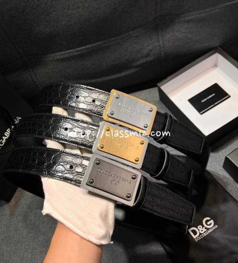 돌체앤가바나 25 한정판 4.0cm 소가죽 카프스킨 벨트 F1003