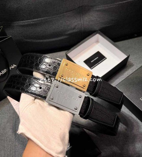 돌체앤가바나 25 한정판 4.0cm 소가죽 카프스킨 벨트 F1004