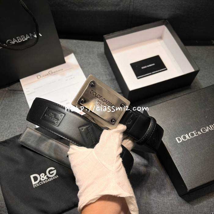 돌체앤가바나 25 한정판 4.0cm 소가죽 카프스킨 벨트 F1007