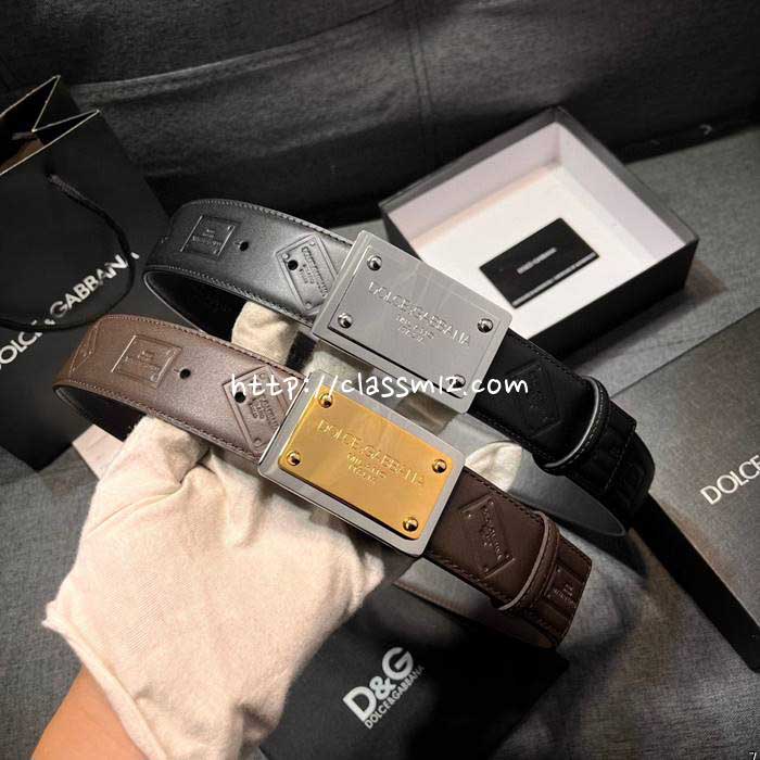 돌체앤가바나 25 한정판 4.0cm 소가죽 카프스킨 벨트 F1008