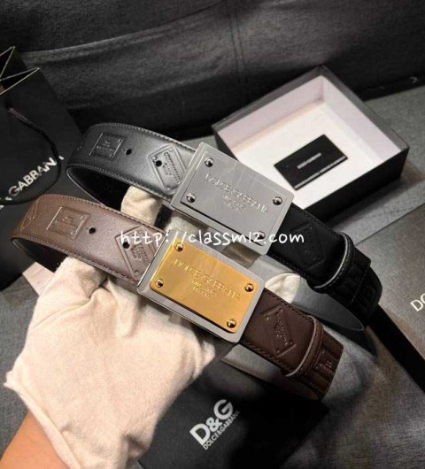 돌체앤가바나 25 한정판 4.0cm 소가죽 카프스킨 벨트 F1008