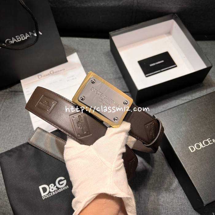 돌체앤가바나 25 한정판 4.0cm 소가죽 카프스킨 벨트 F1009