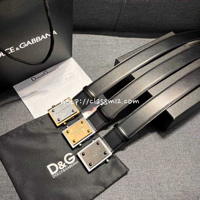 돌체앤가바나 25 한정판 3.5cm 소가죽 카프스킨 벨트 F1012