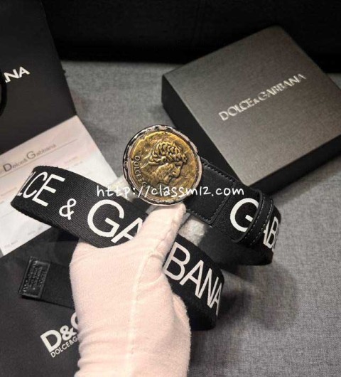 돌체앤가바나 25 한정판 4.0cm 소가죽 카프스킨 벨트 F1016