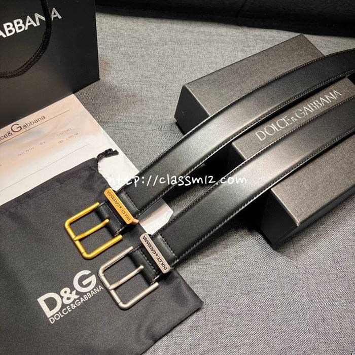 돌체앤가바나 25 한정판 3.5cm 소가죽 카프스킨 벨트 F1019