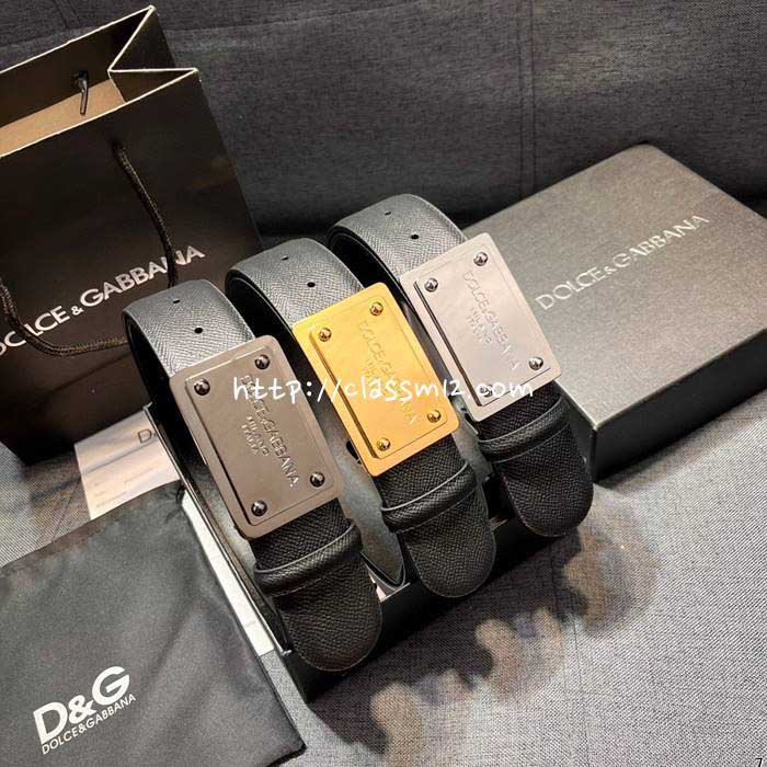 돌체앤가바나 25 한정판 4.0cm 소가죽 카프스킨 벨트 F1021