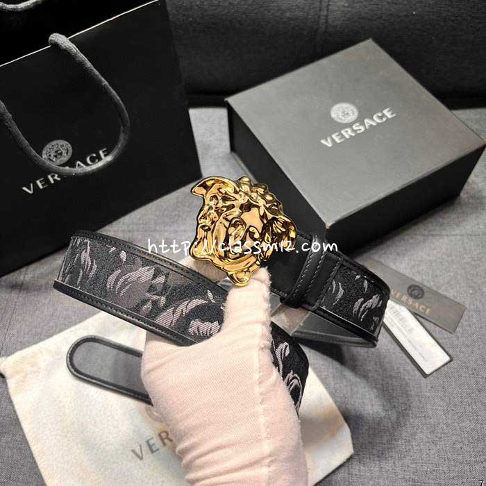 베르사체 25 한정판 4.0cm Barocco 벨트 F1026