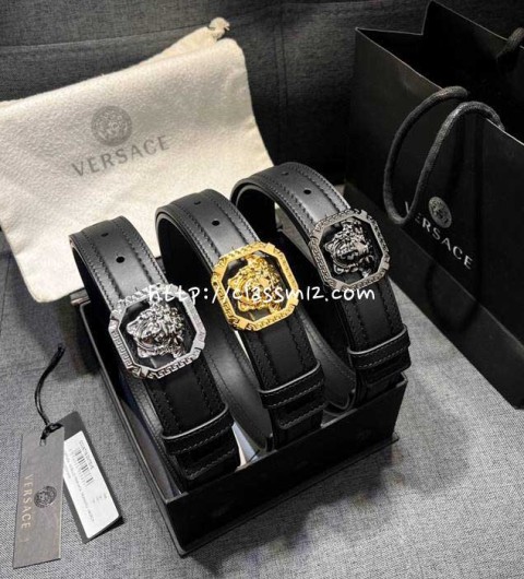 베르사체 25 한정판 3.5cm Greca 벨트 F1028