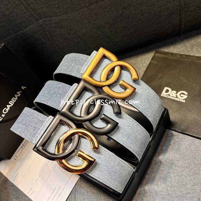 돌체앤가바나 25 한정판 4.0cm Barocco 소가죽 카프스킨 벨트 F1035