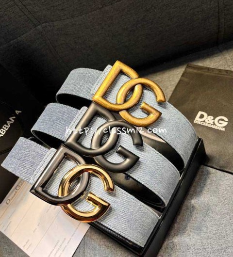 돌체앤가바나 25 한정판 4.0cm Barocco 소가죽 카프스킨 벨트 F1035