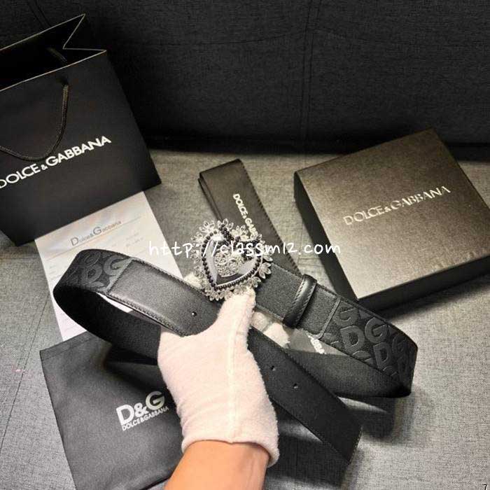 돌체앤가바나 25 한정판 4.0cm 소가죽 카프스킨 벨트 F1057