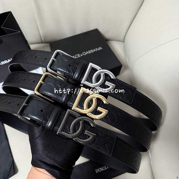 돌체앤가바나 25 한정판 3.5cm 소가죽 카프스킨 벨트 F1069
